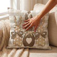 Easter Pillow Cover Breathable Material Easter Bunny Pillow Case Farmhouse Home Decor Decoration for Gift Donors, Homeowners, Living Room, Bedroom