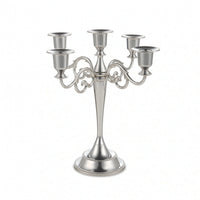 Five-Arm Candelabra Weighted Candles Vintage-Style for Weddings, Dining Table
