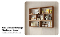 Wall Mounted Beverage Rack Space Saving Modern Wall Organizer Easy Installation Multi-Compartment Wall-Mounted Shelf for Homeowners, Restaurant, Cafe