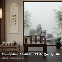 New Chinese aesthetic Lowsilhouette meditative Armchair durable Wood Construction Meditation Seat Supportive spinerest Household Furniture spine Support for Meditators, Home Decor aficionados, Seniors, Living Room, Bedroom, Lounging, Working