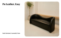 Curved 3-Seater Sofa Italian design Couch Retro-Inspired Seating Furniture for Small Apartment Dwellers, Families, Reception Area, cosmetology studio, Lounge