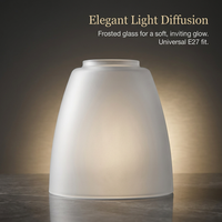Frosted Glass Cylinder Lampshade E27, Customizable Frosted Glass Lamp Shade, Cylindrical Glass Lamps - Image 2
