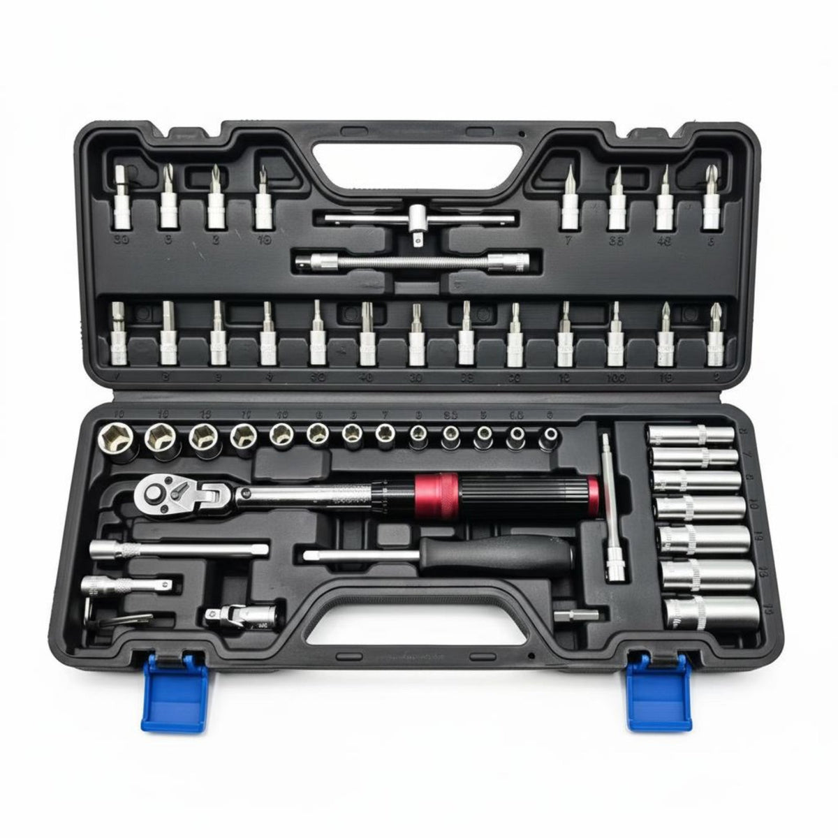 51 Pieces Ratchet Socket Set Precision Calibration Socket Wrench Kit Auto Repair Tool Set