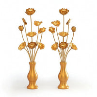 Artificial Lotus Flowers with Vase Gilded Decor Long-Lasting for Altar