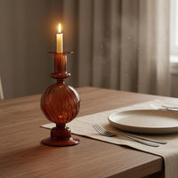 Spherical Glass Candle Holder Translucent Home Decor Elegant