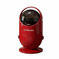 Double Door Lid Garbage Bin Large Capacity Modern Rolling Waste Basket Capsule Design for Bedroom