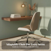 Armless Upholstered Caster Chair Height Adjustable Office Furniture for Students