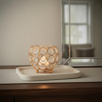 Crystal Ball Candle Holder Atmospheric Crystal Bowl Candle Holder for Party