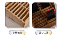 手机收纳盒多格钢化膜卡片快递单木质放置盒存放柜办公会议存放架 12格胡桃色【实木】