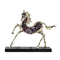 Horse Sculpture with Crystal Rearing Horse Sculpture Minimalist for Entryway