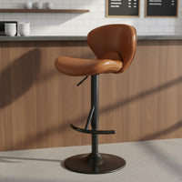 Winged Bar Stool Finish Backrest Bar Chair Footrest Furniture for Tea Shop, Cafe