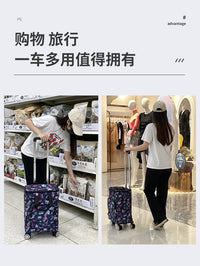 万向轮购物买菜车小拉车家用手拉车手推车可折叠便携拉杆车大容量 【保温加厚袋】字母黑+送绳子