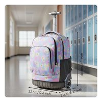 Wheeled School Backpack 2-in-1 Design Convertible Rolling School Bag for Travel