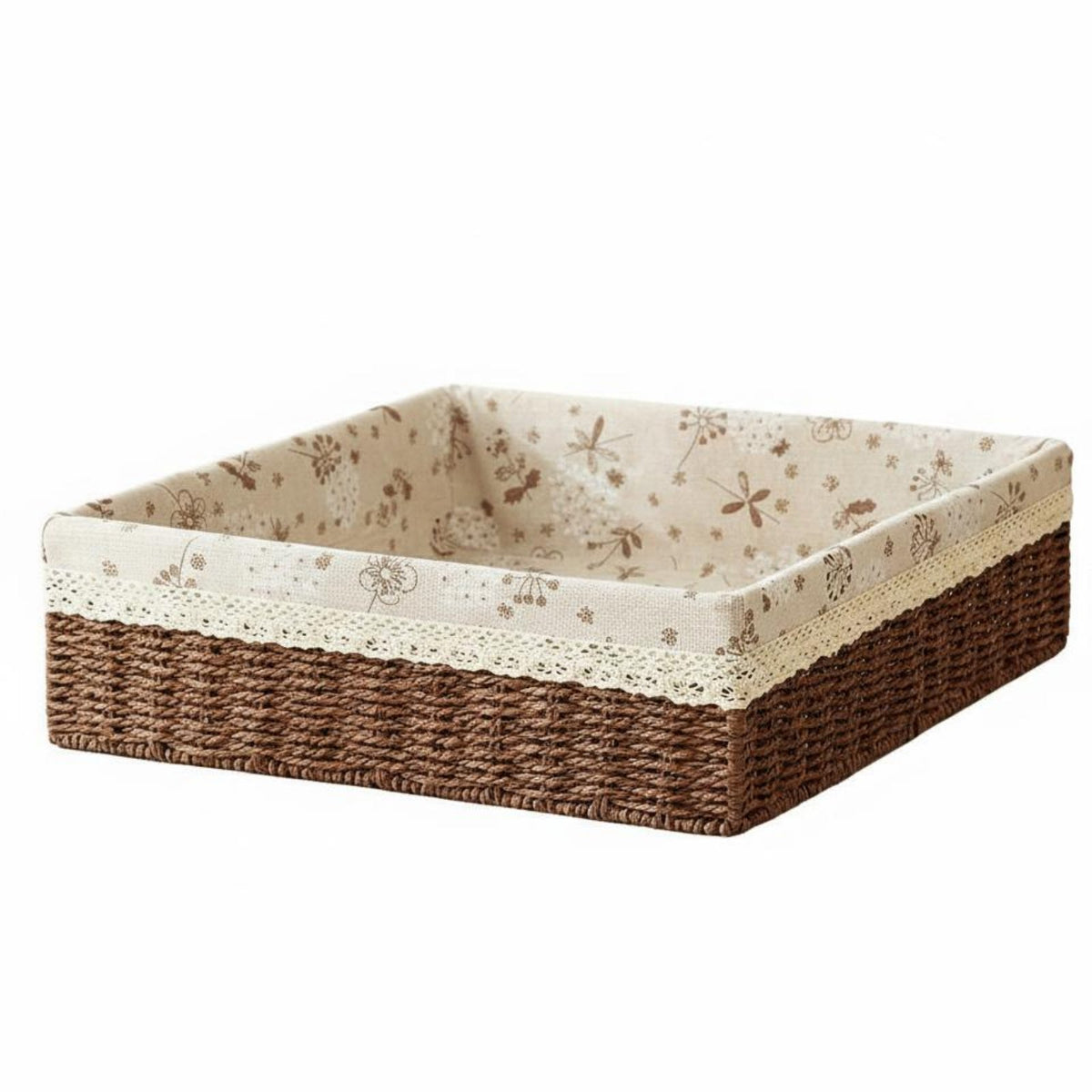 Woven container Decorative Woven basket with Handles Desktop Tidy for Closet, Families