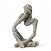 Abstract Human Statue Stone-Like Abstract Sculpture Minimalist for Console Table