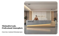 Modern Reception Desk Minimalist Design Office Welcome Desk S Modern Reception Counter with Light for Hoteliers, Retailers, Hotel Lobby, Salon