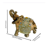 Elephant Figurine with Raised Trunk Detailed Decorative Elephant Collectible for Display Shelf
