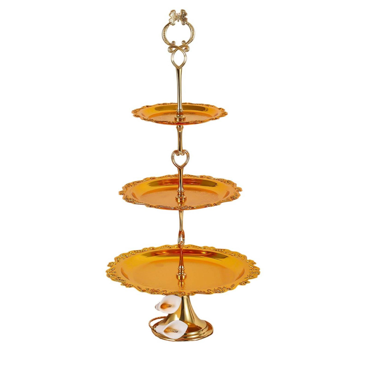 3-Tier Dessert Stand Round Cupcake Stand Easy to Assemble Cupcake rack with Metal Rod for Wedding Planners, Weddings