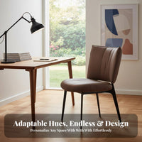 Soft Padded Upholstered Armless Dining Chair Ergonomic Design Modern Minimalist Side Chair Long-Lasting Indoor Furniture High-Rebound Cushion for Restaurant Owners, Hotel Managers, Interior Designers, Cafe, Living Room, Kitchen, Office