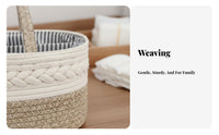 Cotton Rope Diaper Carrier Foldable Design Baby Diaper Organizer Tote Cotton Rope Basket Removable Dividers for Infants