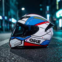 Aerodynamic Complete Headgear | Glossy with Clear visor, for Daily Commuting