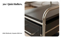 2-Tier Rolling Trolley Multi-Functional 2-Tier Rolling Stand adjustable