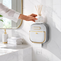 Wall Mounted Tissue Box Holder Multi Functional No Tissue Box Space Saving