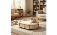 Cat Scratcher Bed Solid Wood Pet Furniture Natural for Bedroom