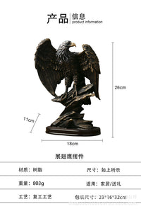 树脂工艺品办公室大展宏图老鹰大鹏展翅摆件客厅高级真实感受强