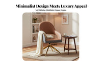Upholstered Rotating Armchair Comfortable Seating Dining Chair Luxury Stylish High-Resilience Padding for Residents, Restaurant