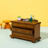 DIY Miniature Retro Nine-Grid Storage Cabinet for Dollhouse