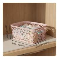 Underwear Organizer Bin Ventilated Plastic Lace Basket with Lid for Bedroom