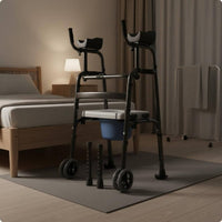 Upright Folding Walking Assistant Strolling Support Height Adjustable Standing Gait Support with Armrests Foldable Folding