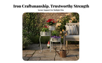 3-Tier Plant Stand Decorative Scrollwork 3-Tier helical Rack sturdyDuty for Patio