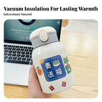 Keeps Hot & Cold Insulated Straw Bottle Leak-Proof Mini Thermal Bottle DIY Stickers for Office Workers, Commuters, School, Commuting