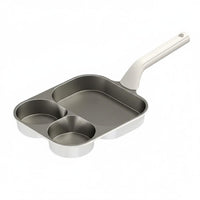 Titanium Ceramic 3-Section Breakfast Pan Non-Stick Coating 3 Section Frying Pan Easy to Clean for Busy Professionals, Students, Dorm Rooms