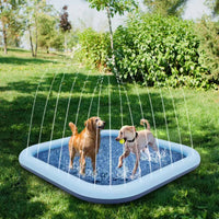 Splash Pad with Sprinkler Easy-Topet Cleaning Splash Pad Water Play Mat with Sprinkler Outdoor Safe for Pets, Backyard, Lawn