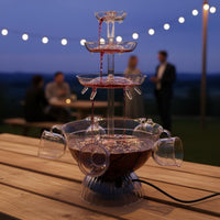 5-Cup Fountain Easy to Clean Party Wine Fountain Clear Design for Banquet