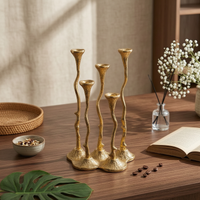 Candlestick Holder with Four Cups Tall Sculptural Candlestick Holder for Mantel