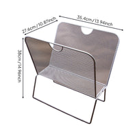 Metal Magazine Rack Sturdy Iron Wire Newspaper Stand Space-Saving Newspaper Storage Basket for Office, Desk