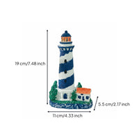 Mediterranean Lighthouse Decor Striped Design for Desktop