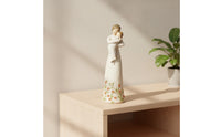 Resin Figurine Wood-Grain Style Human Figurine with Dress Human Statue Tabletop Desk Decoration Elegant for Collectors