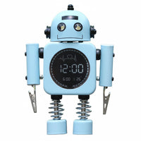 Mechanical Timepiece Alarm Clock Night Light Metal Robot Clock Home Decor for Students, Kids, Bedroom