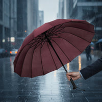 Waterproof Umbrella with 16 Ribs Classic Business Umbrella Sturdy Heavy Duty for Businessmen