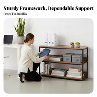 Multi-Tier Floor Shelf Large Capacity Shelving Single-Tier Space-Saving Exposed Design for Fromice Workers, Householders