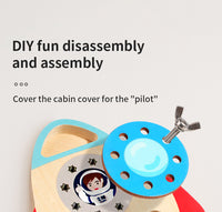 Nut Rocket Screw Toy - Wooden Montessori Early Education Game for Kids