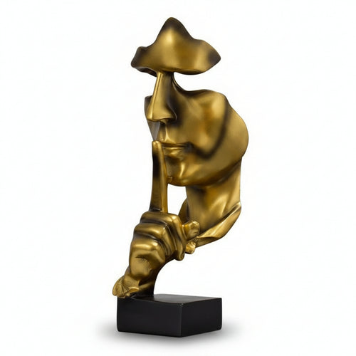 Smooth Finish Modern Art Decor Sculpture Shushing Face Figurine Minimalist Design for Desk