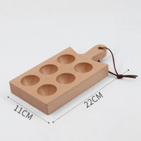 Beech Wood Egg Tray Handcrafted Wooden Egg Holder Farmhouse Decor Kitchenware for Pantry