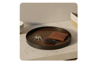 Wood Grain Decorative Tray Multi-Functional Tabletop Catchall Tray Minimalist Design Desktop Sundries Organizer for Entryway