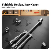 Folding Cross Wrench Space Saving Folding Lug Wrench Easy Storage for Mechanics
